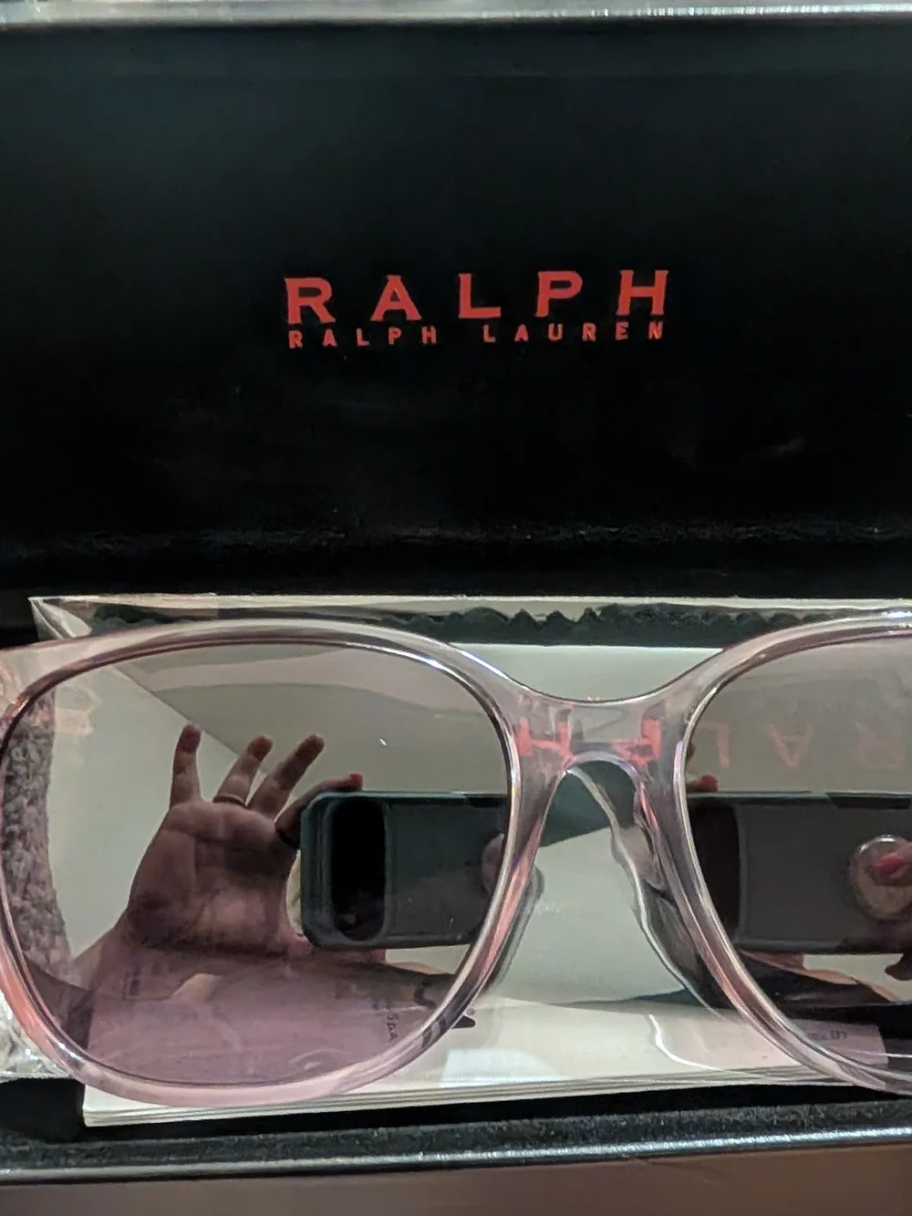 Ralph Lauren Shiny Striped Purple Sunglasses